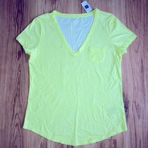 NEW GAP Vintage Wash Tee Shirt Yellow Medium Women’s